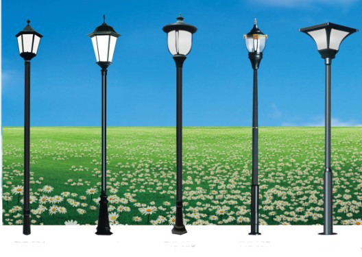 Modern Square Garden Pole Lights Solar Post Decorative Street Modern Square Garden Pole Lights