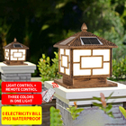 2 Inch LED Square Fence Post Solar Lights For Decking Garden Lantern 16W Ip65