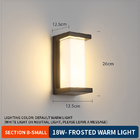 Small Outdoor Waterproof LED Wall Lights Recessed 12x14x30cm