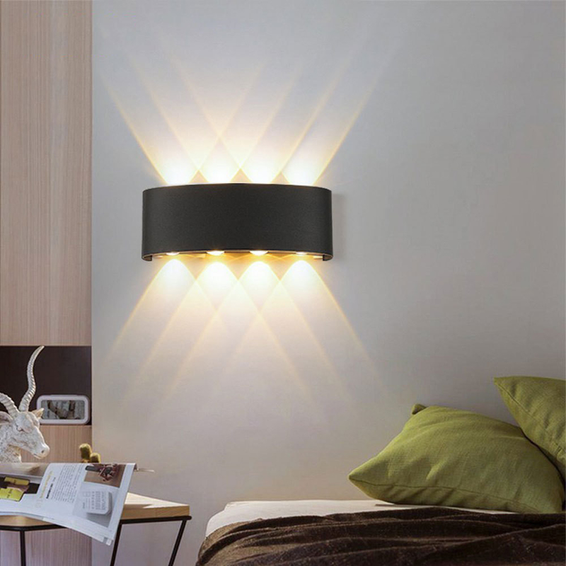 4w 6w Wall Lamp Ac85-265v sand black / sand white 3000k/6000k Aluminum + Acrylic