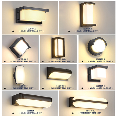 Small Outdoor Waterproof LED Wall Lights Recessed 12x14x30cm