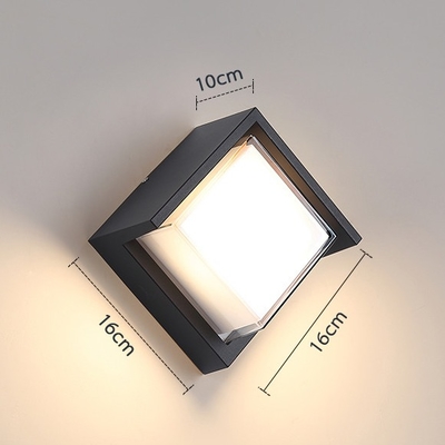 Square Outdoor Waterproof LED Wall Lights Cool White 16x16x10cm Ac85-265v