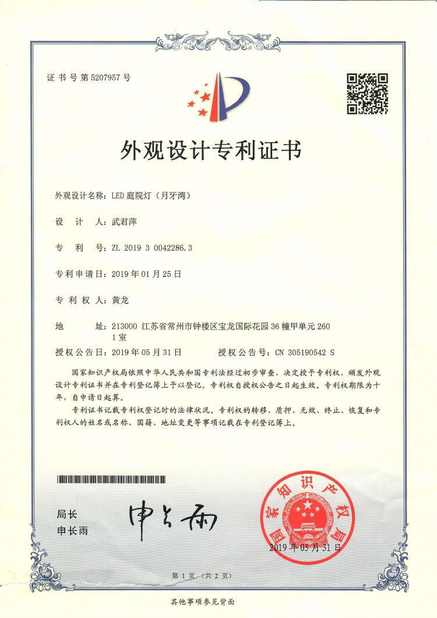 China Jiangsu Ju Ming Lighting Electrical Appliance Co., Ltd certification